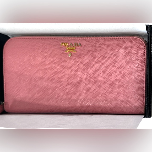 Prada Saffiano Leather Zip around Wallet - Picture 1 of 9